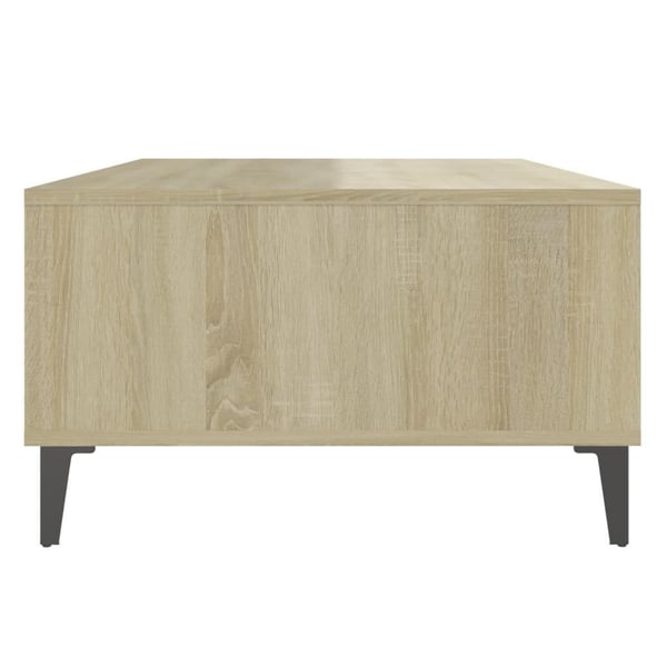 vidaXL sofabord 103,5x60x35 cm spånplade hvid og sonoma-eg