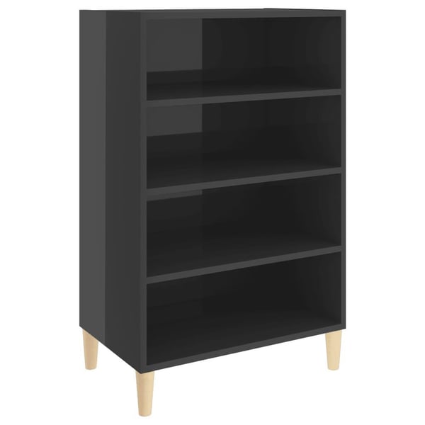 vidaXL skænk 57x35x90 cm spånplade grå højglans