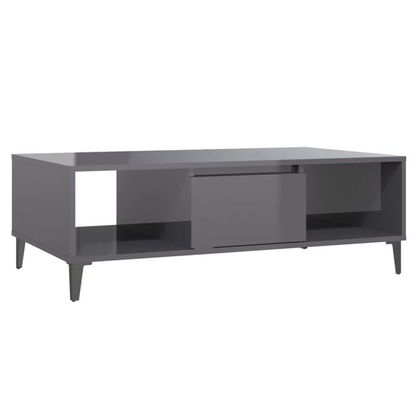 vidaXL sofabord 103,5x60x35 cm spånplade grå højglans