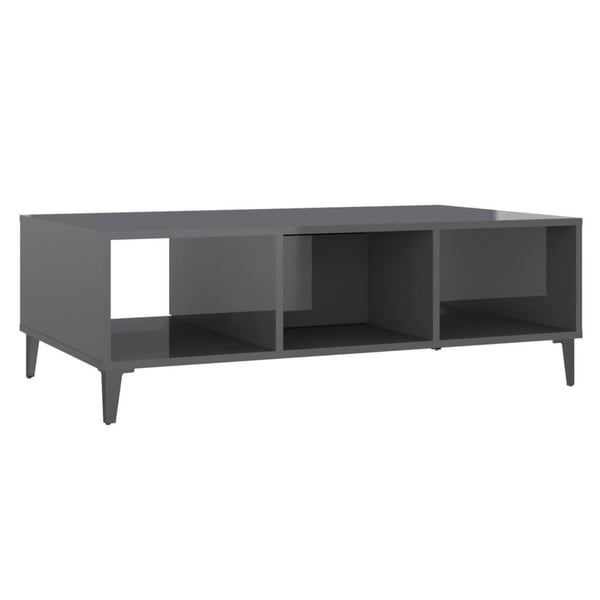 vidaXL sofabord 103,5x60x35 cm spånplade grå højglans