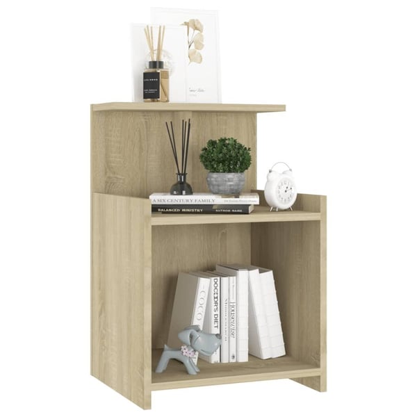 vidaXL sengeskabe 2 stk. 40x35x60 cm spånplade sonoma-eg