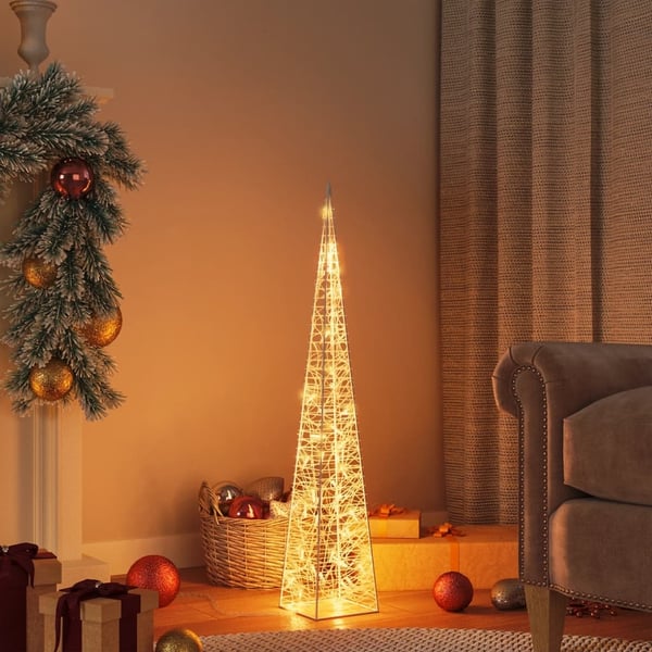 vidaXL Dekorativ LED-lyskjegle i akryl varmhvit 90 cm