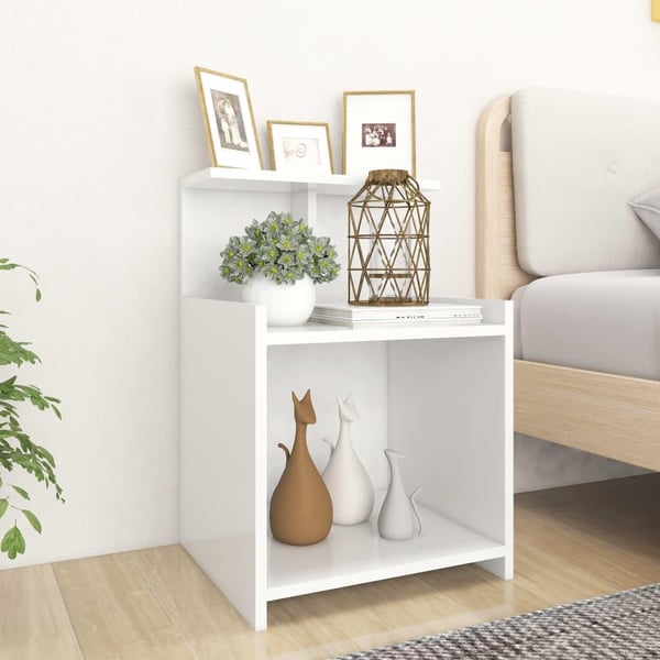 vidaXL sengebord 40x35x60 cm spånplade hvid
