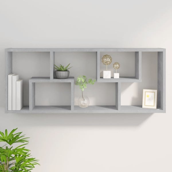 vidaXL Vegghylle betonggrå 36x16x90 cm konstruert tre