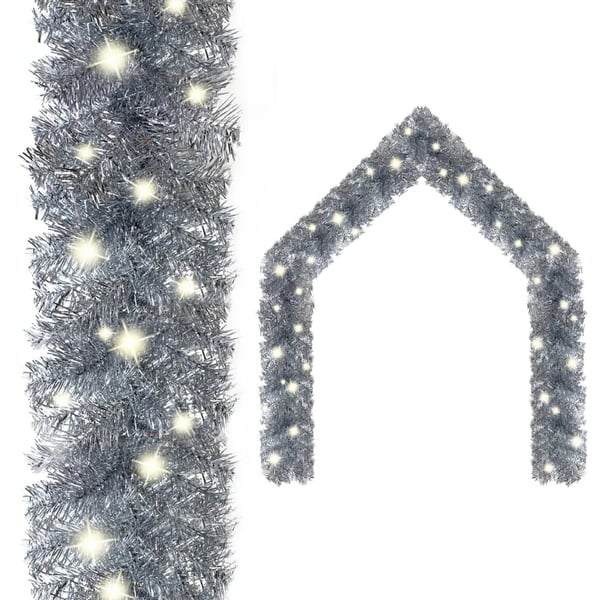 vidaXL Jouluköynnös LED-valoilla 10 m hopea