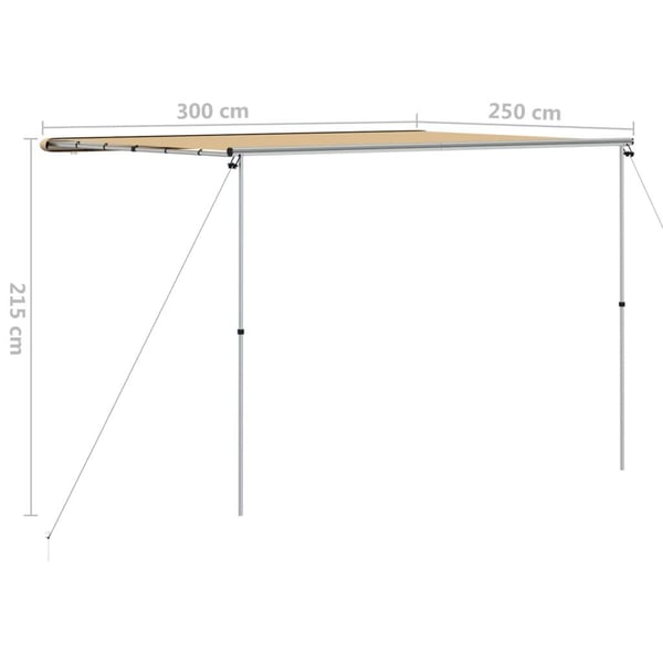 vidaXL Markise til bobil og campingvogn 3x2,5x2,15 m beige