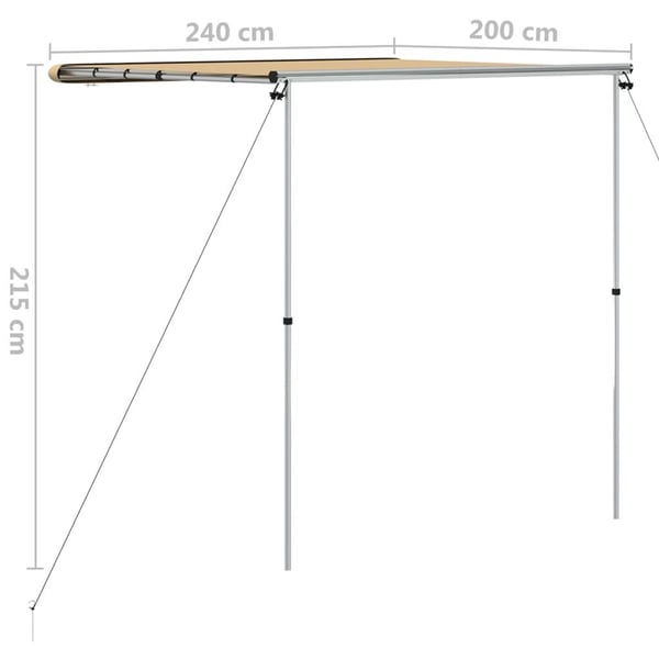 vidaXL solsejl til campingvogn 2,4x2x2,15 m beige