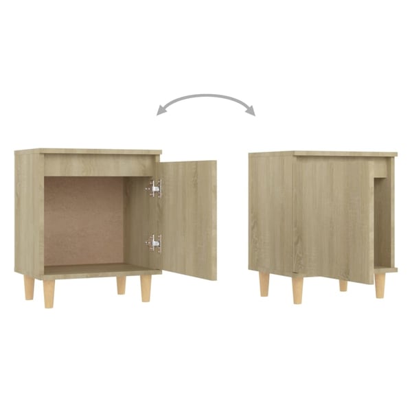 vidaXL Nattbord med ben i heltre 2 stk sonoma eik 40x30x50 cm