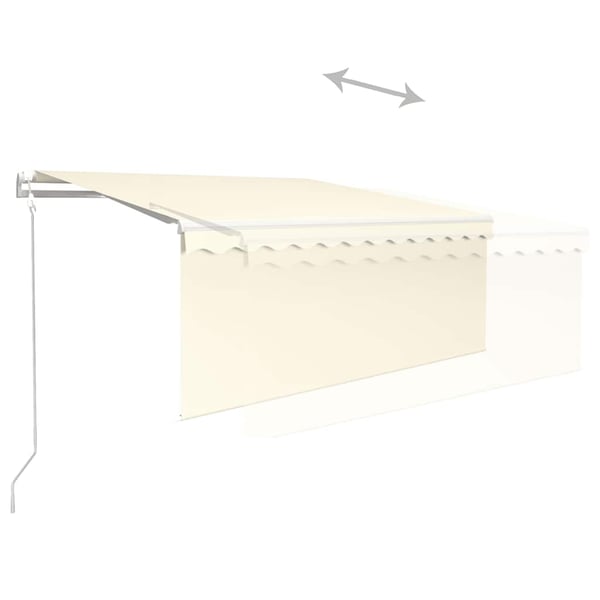 vidaXL Automatisk uttrekkbar markise med rullegardin 3x2,5 m kremhvit
