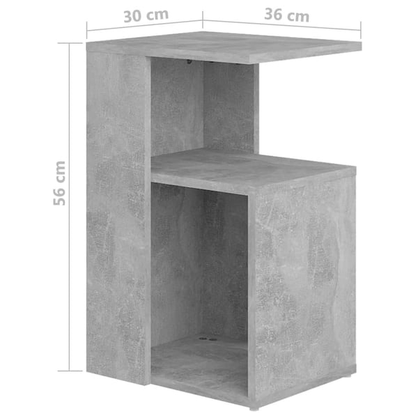 vidaXL sidebord 36x30x56 cm spånplade betongrå