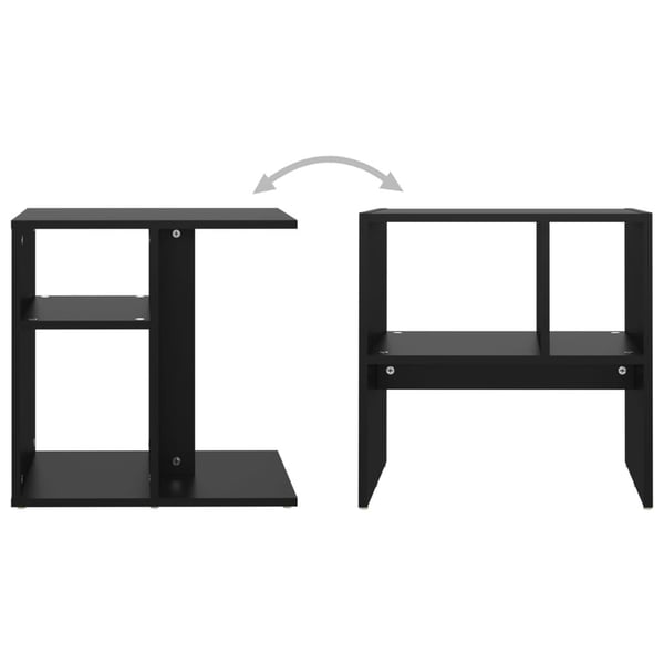 vidaXL sidebord 50x30x50 cm spånplade sort