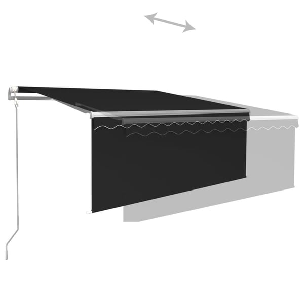 vidaXL Automatisk markise rullegardin LED vindsensor 3x2,5 m antrasitt