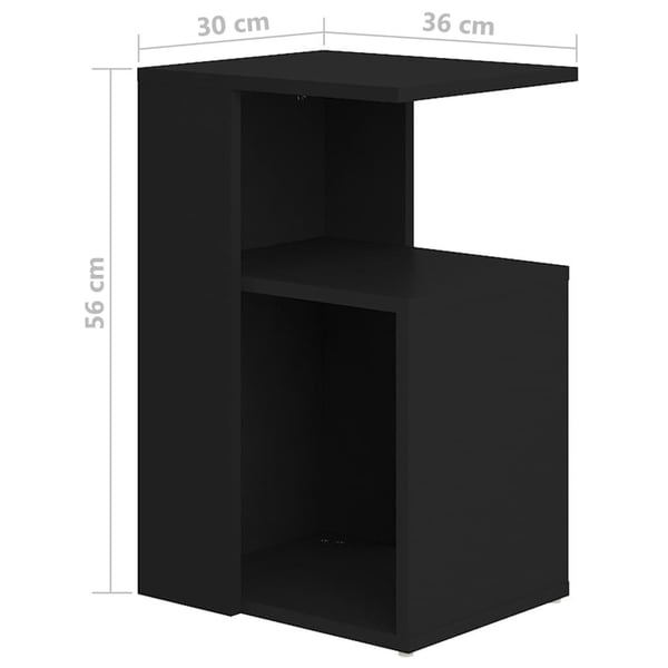vidaXL sidebord 36x30x56 cm spånplade sort