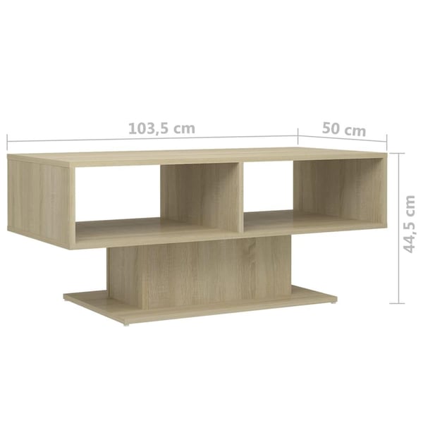 vidaXL sofabord 103,5x50x44,5 cm spånplade sonoma-eg
