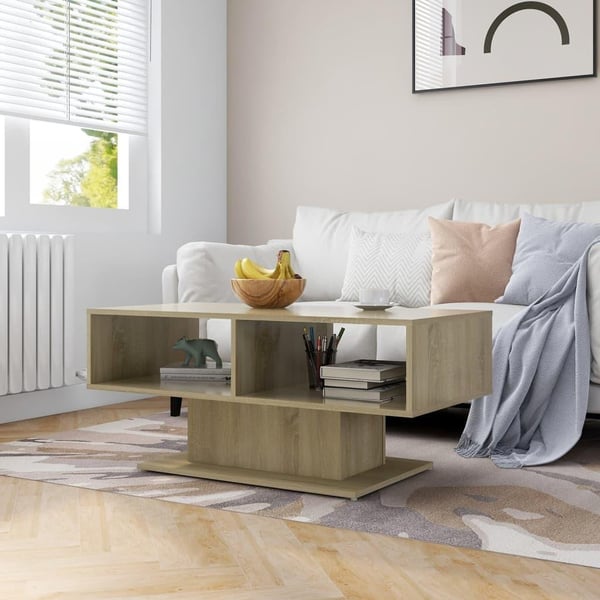 vidaXL sofabord 103,5x50x44,5 cm spånplade sonoma-eg