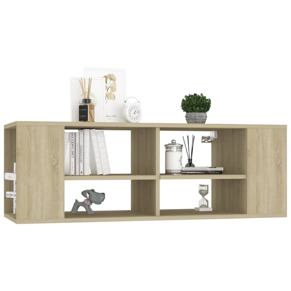vidaXL væghængt tv-bord 102x35x35 cm konstrueret træ sonoma-eg