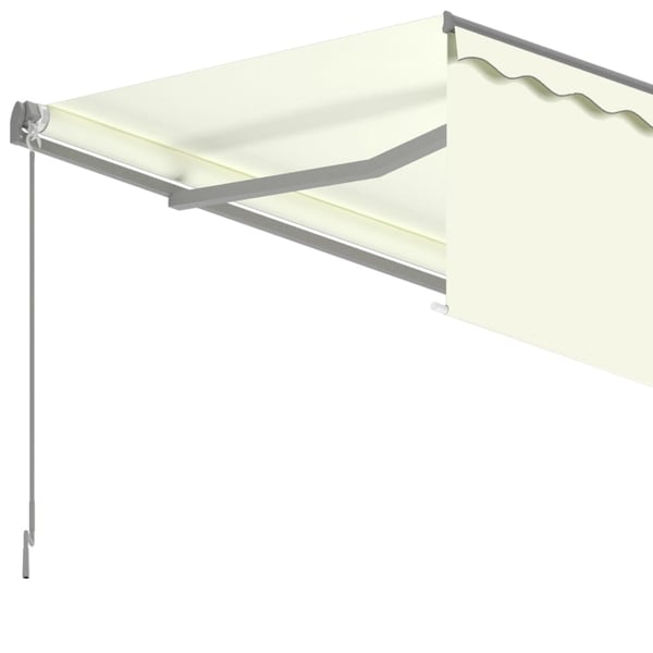 vidaXL Manuell uttrekkbar markise med rullegardin 3x2,5 m kremhvit