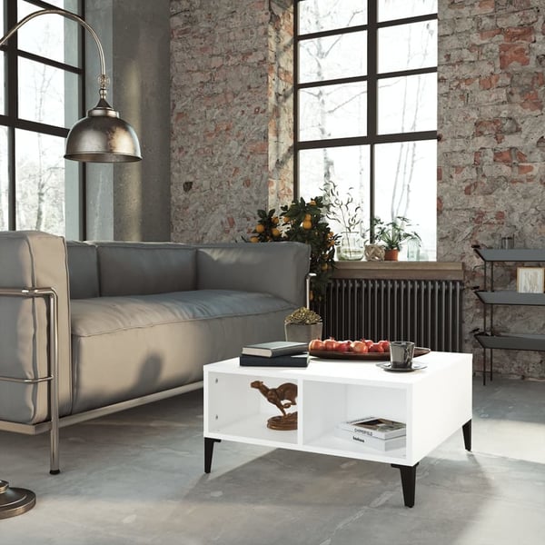 vidaXL sofabord 60x60x30 cm konstrueret træ hvid
