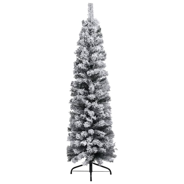 vidaXL smalt kunstigt juletræ med sne 120 cm PVC grøn