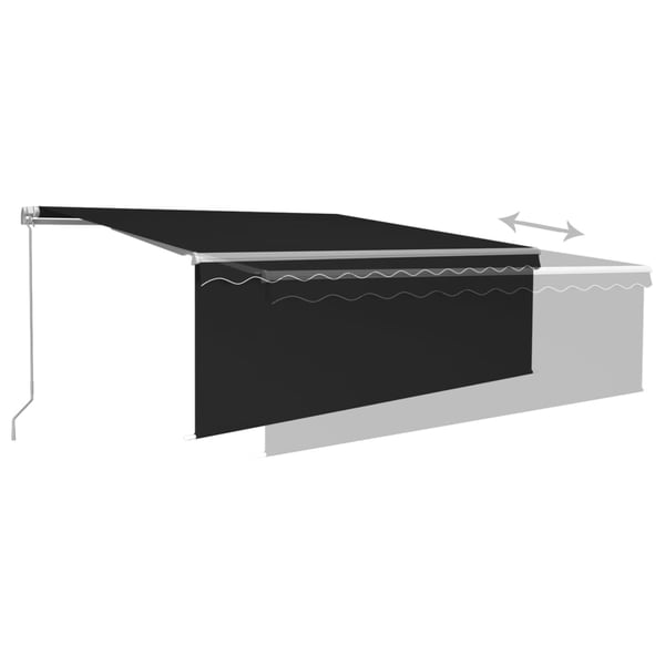 vidaXL Manuell uttrekkbar markise rullegardin og LED 4x3 m antrasitt