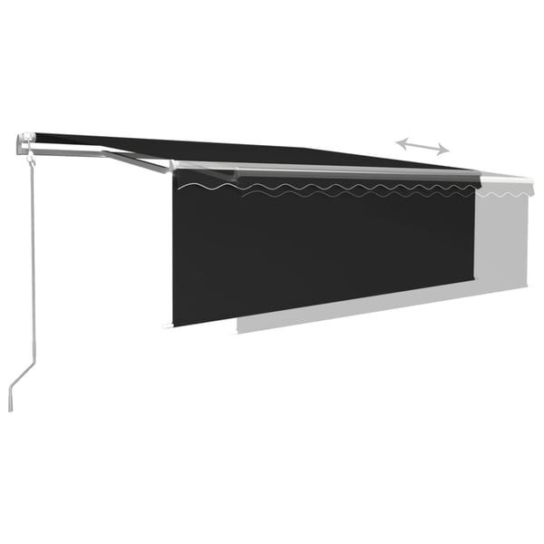 vidaXL Automatisk uttrekkbar markise med rullegardin 4,5x3 m antrasitt
