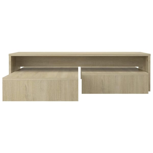 vidaXL Stablebart salongbordsett sonoma eik 100x100x26,5 cm sponplate
