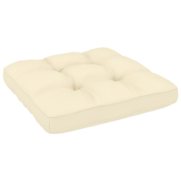 vidaXL midterdele til havesofa 2 stk. med creme hynde massivt fyrretræ