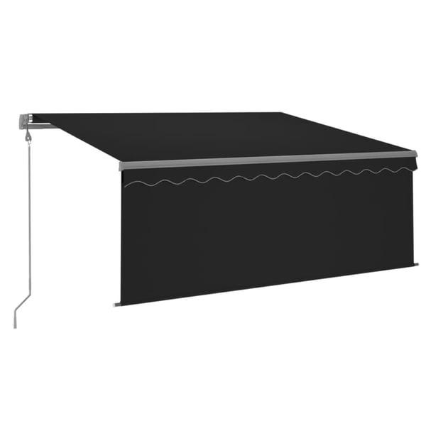 vidaXL Automatisk markis vindsensor rullgardin LED 3,5x2,5m antracit