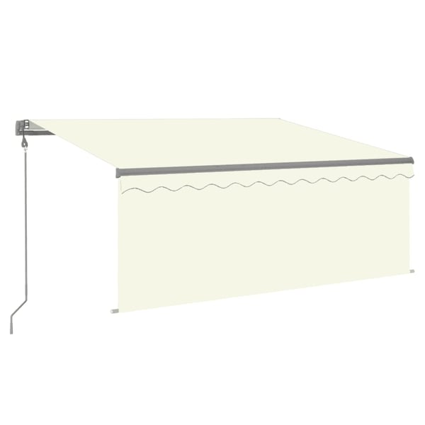 vidaXL Automatisk uttrekkbar markise med rullegardin 3,5x2,5m kremhvit