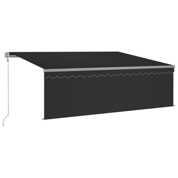 vidaXL markise m. gardin+LED+vindsensor 4,5x3 m automatisk antracitgrå
