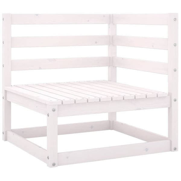 vidaXL Hagesofagruppe 8 deler hvit heltre furu