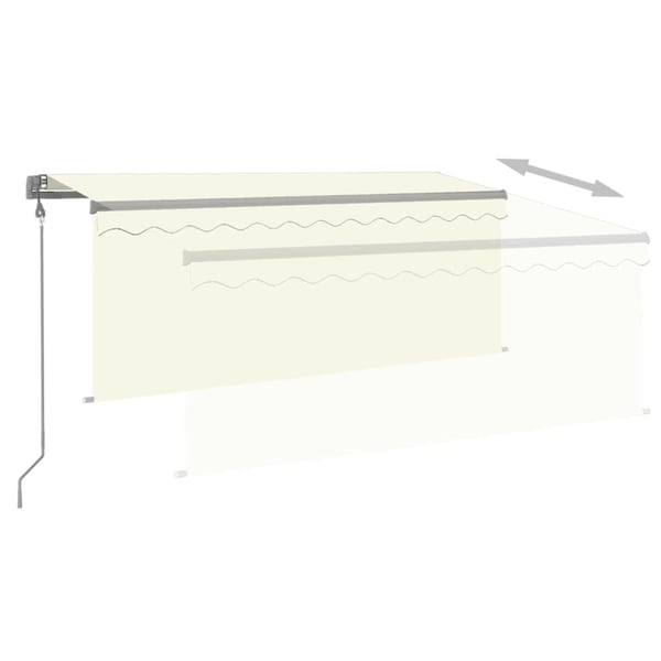 vidaXL Automatisk markise rullegardin LED vindsensor 3,5x2,5m kremhvit