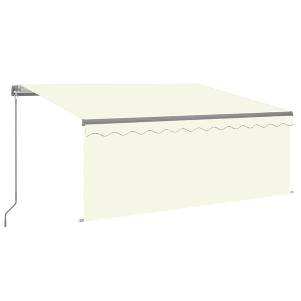 vidaXL Manuell uttrekkbar markise rullegardin&LED 3,5x2,5 m kremhvit