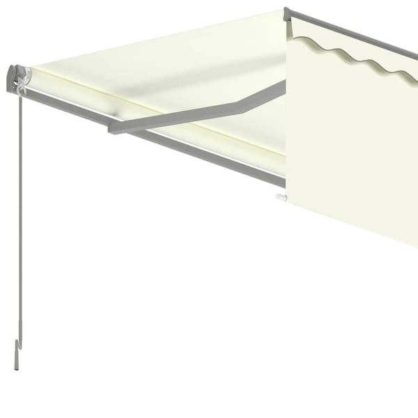vidaXL Manuell uttrekkbar markise med rullegardin 3,5x2,5 m kremhvit