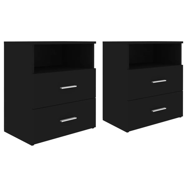 vidaXL sengeskabe 2 stk. 50x32x60 cm sort