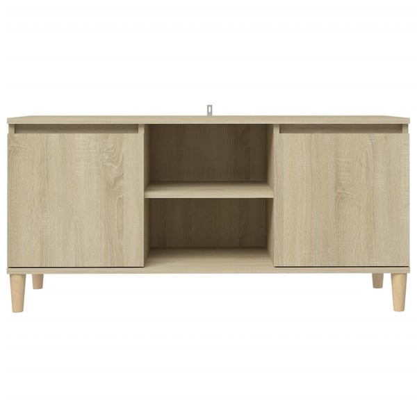 vidaXL TV-benk med ben i heltre sonoma eik 103,5x35x50 cm