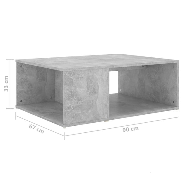 vidaXL Sohvapöytä betoninharmaa 90x67x33 cm lastulevy