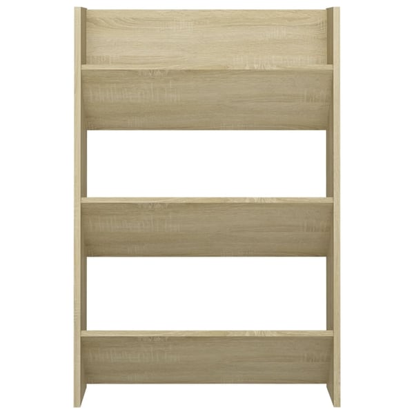 vidaXL Veggskoskap 2 stk hvit og sonoma eik 60x18x90 cm sponplater