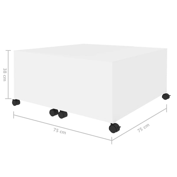 vidaXL sofabord 75x75x38 cm spånplade hvid