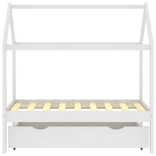 vidaXL Ramme for barneseng med skuff hvit heltre furu 70x140 cm