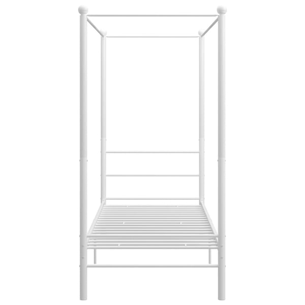 vidaXL Himmelsengeramme hvit metall 100x200 cm