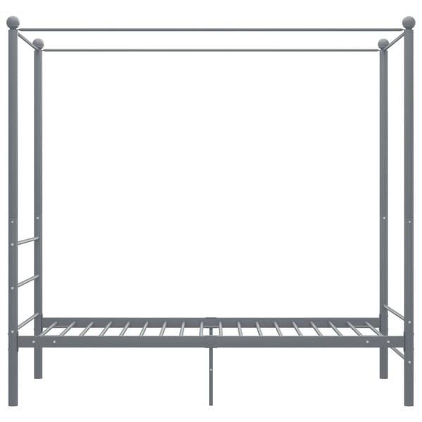 vidaXL Himmelsengeramme grå metall 90x200 cm