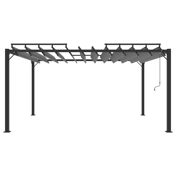 vidaXL pavillon med lameltag 3x4 m aluminium og stof antracitgrå