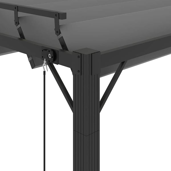 vidaXL pavillon med lameltag 3x4 m aluminium og stof antracitgrå