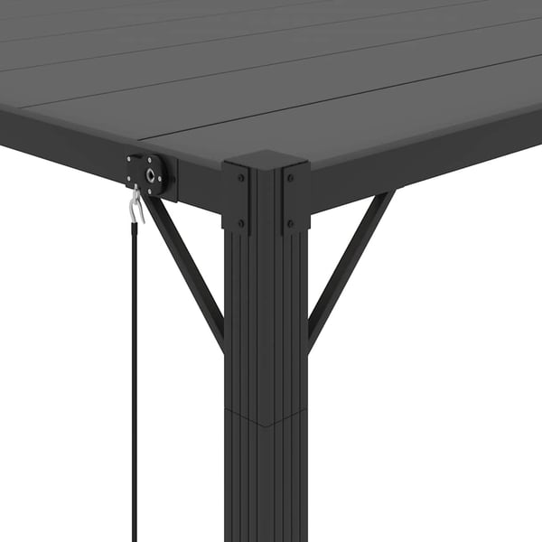 vidaXL pavillon med lameltag 3x4 m aluminium og stof antracitgrå