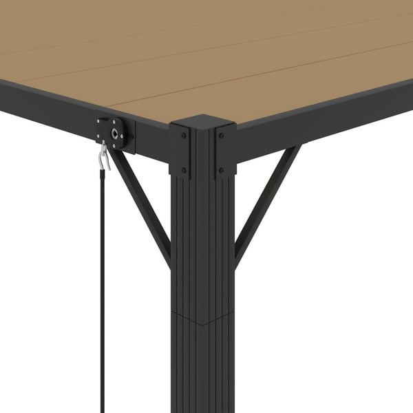 vidaXL pavillon med lameltag 3x4 m aluminium og stof gråbrun