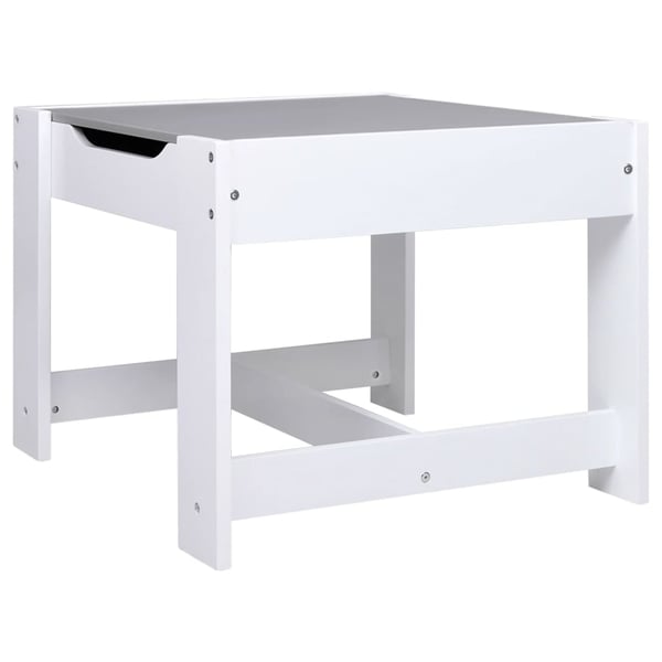 vidaXL Barnebord med 2 stoler hvit MDF