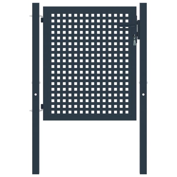 vidaXL hegnslåge 102x125 cm stål antracitgrå