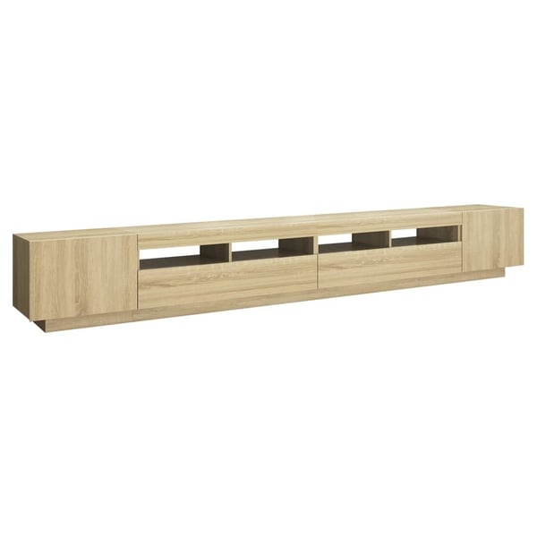 vidaXL TV-benk med LED-lys sonoma eik 300x35x40 cm
