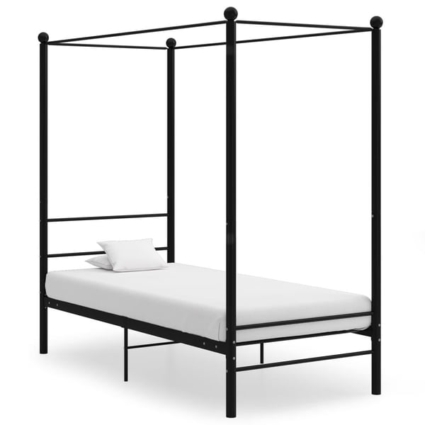 vidaXL sengestel til himmelseng 90x200 cm metal sort